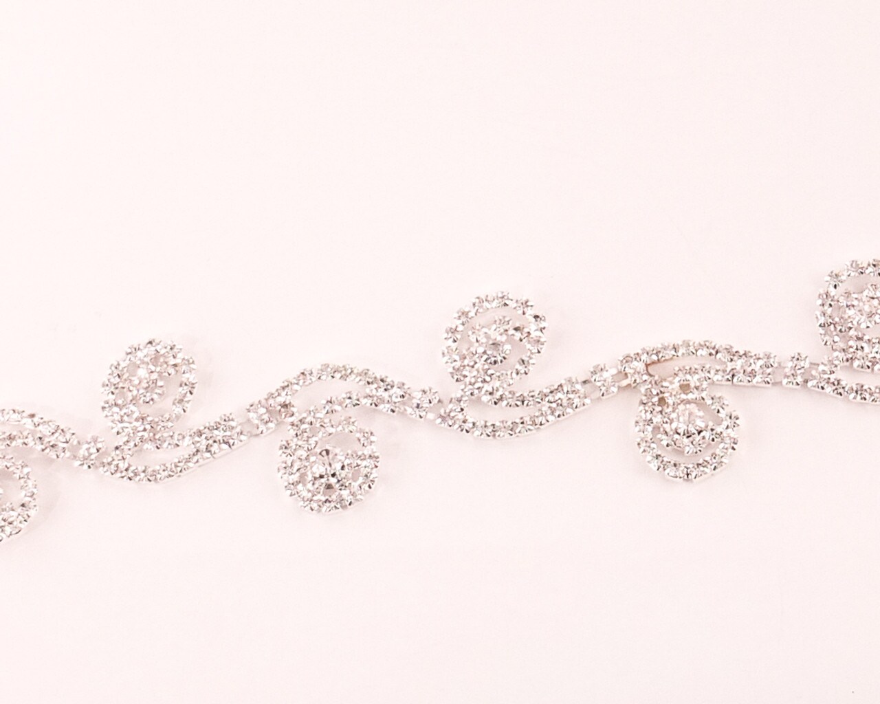 7/8" Crystal Rhinestone Fashion Trim 1 Yard Silver Chain Trim